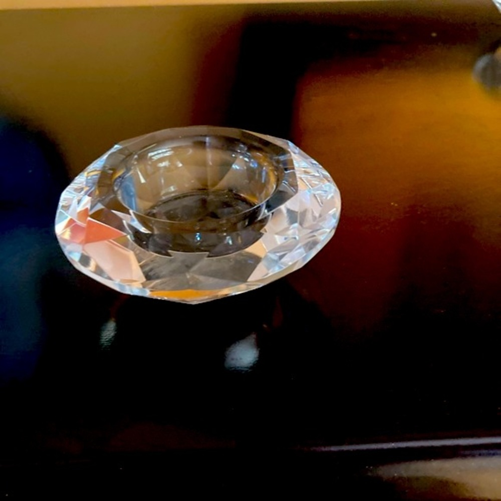 NWOT Set of 3 Crystal Glass Tea-light Holder. - Picture 6 of 6